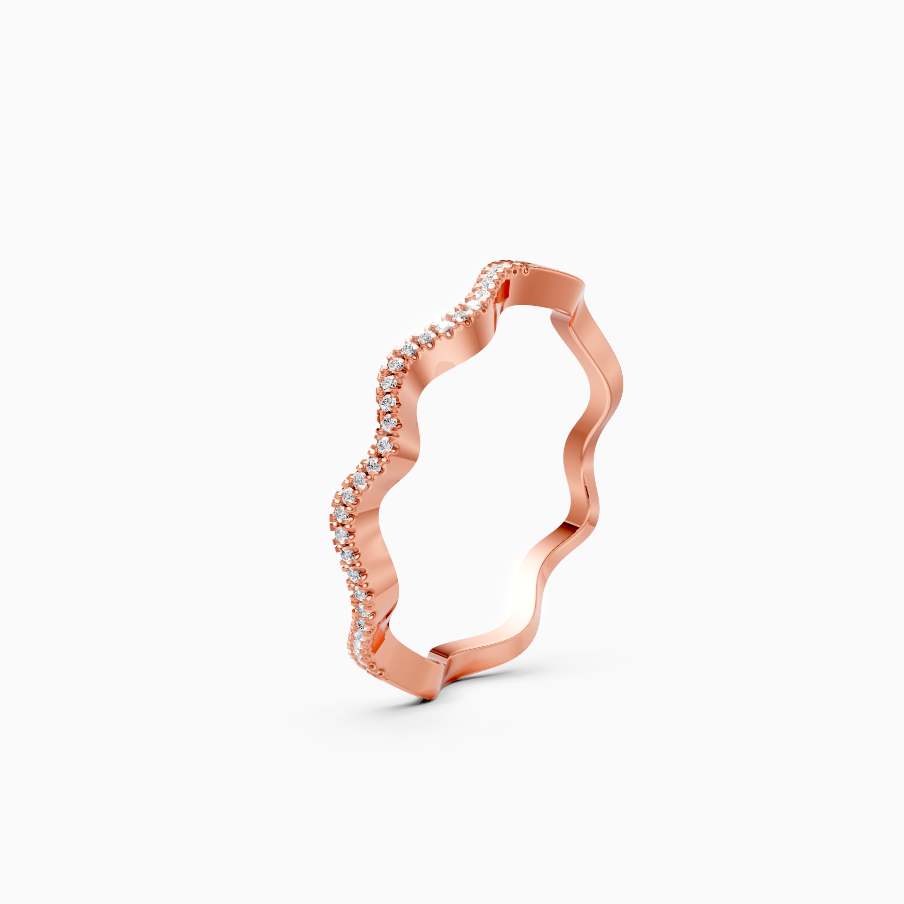 Lavish Wave Diamond Eternity Wedding Band